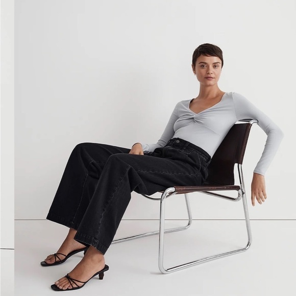 Madewell Twist-Front Long-Sleeve Tee solstice - Picture 3 of 6